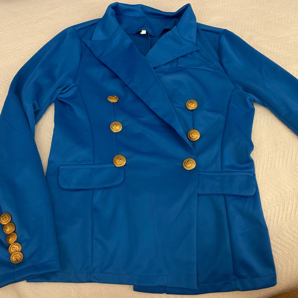 Blue Blazer with Gold Buttons